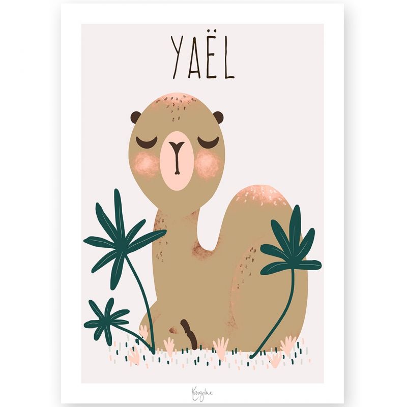 Affiche A3 Les Animignons le dromadaire (personnalisable) Kanzilue