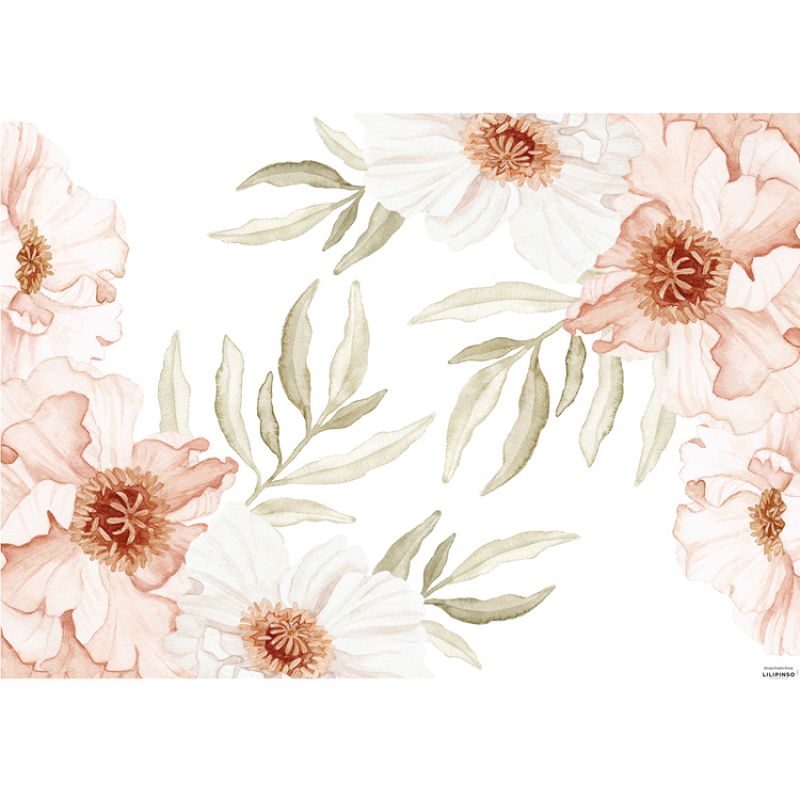 Planche de stickers L Big Poppy Blossoms (64 x 90 cm) Lilipinso