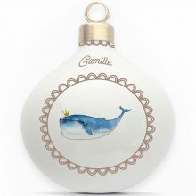 Boule en porcelaine baleine personnalisable  par Gaëlle Duval