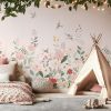 Papier peint panoramique Decor Alysse fleurs et oiseaux rose (2m x 3m)  Lilipinso Ambiance 4