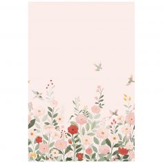 Papier peint panoramique Decor Alysse fleurs et oiseaux rose (2m x 3m)  - Lilipinso