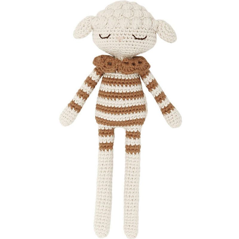 Peluche crochetée Léa agneau caramel (25 cm) Patti Oslo