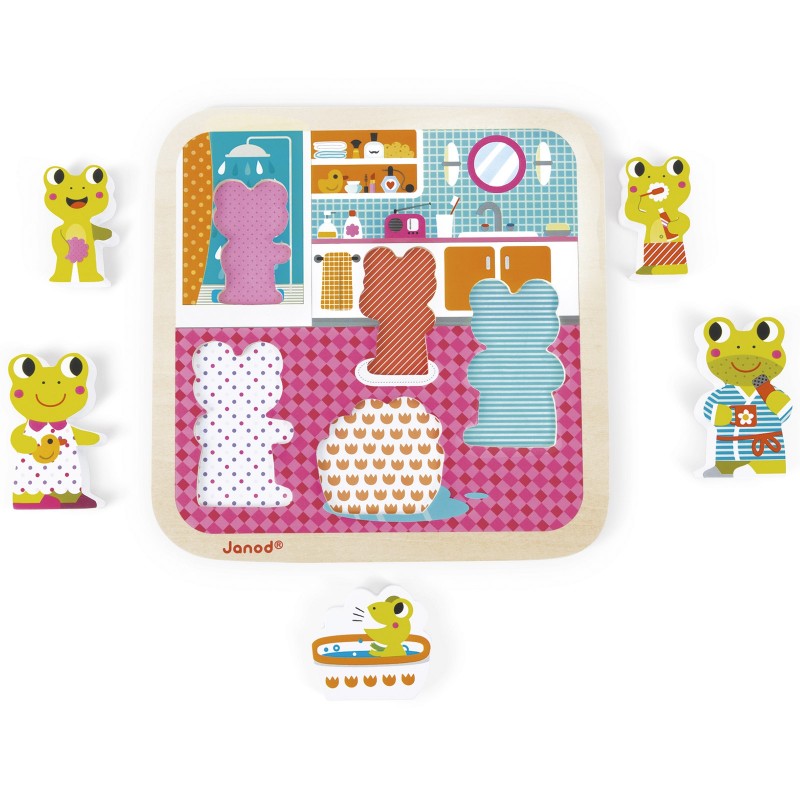 Puzzle à encastrement Chunky Salle de bain Janod