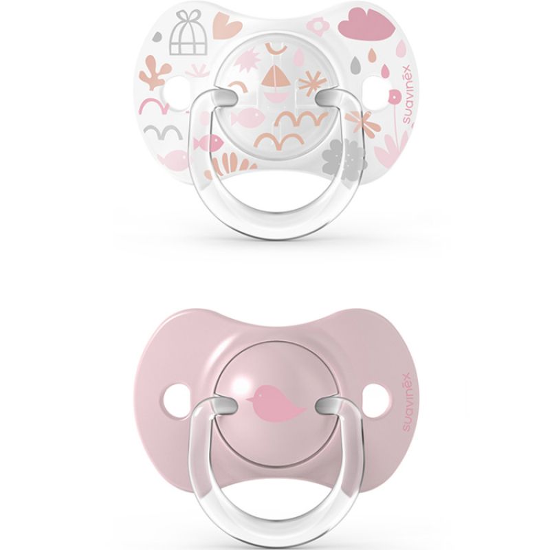 Lot de 2 sucettes symétriques SX PRO Memories rose (0-6 mois) Suavinex