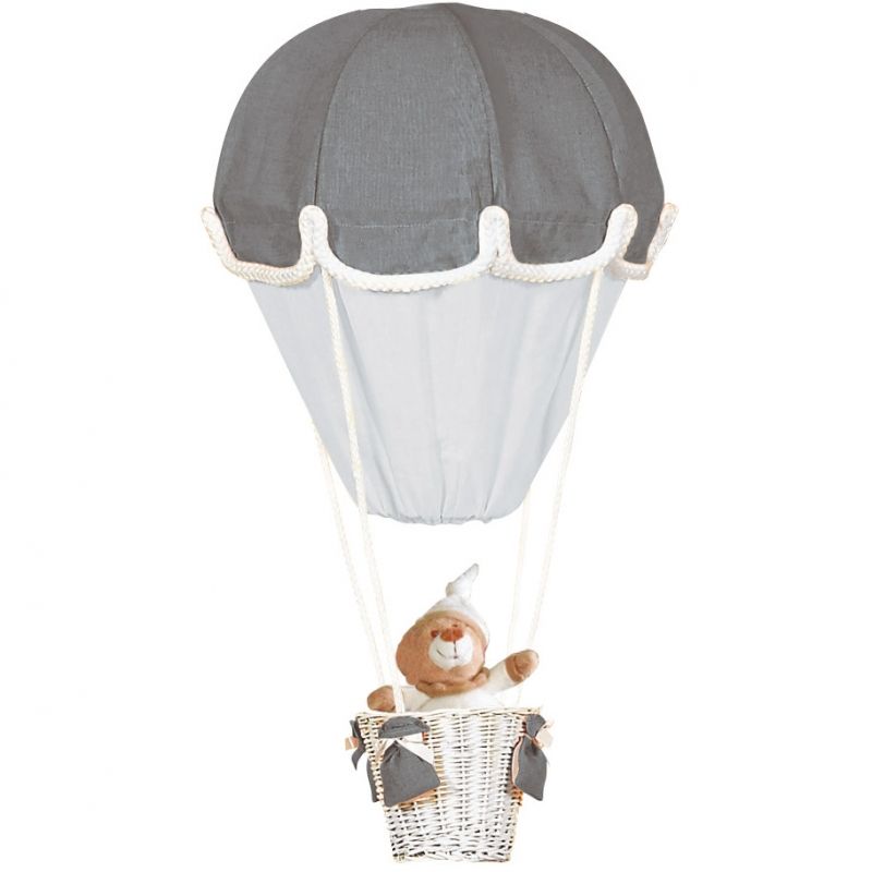 Lampe montgolfière gris foncé et gris perle Domiva