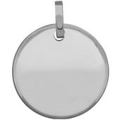 Médaille ronde unie à graver 14 mm (or blanc 750°)
