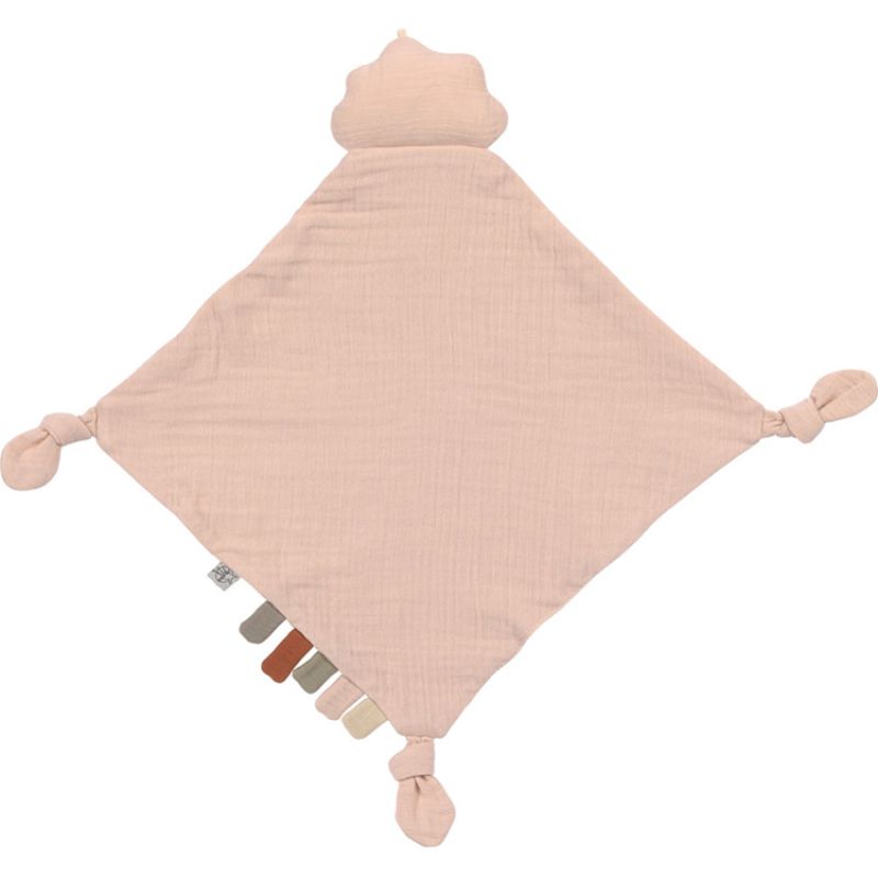 Doudou plat en coton bio Nuage rose poudré Lässig