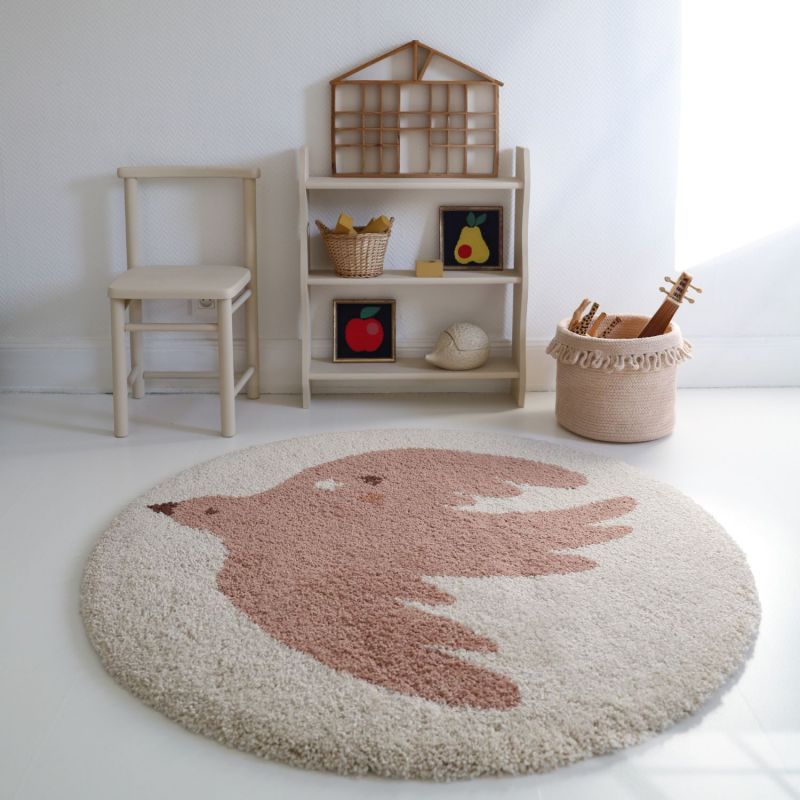 Tapis rond Bohemian Bird Crème (120 cm) Nattiot Ambiance 2