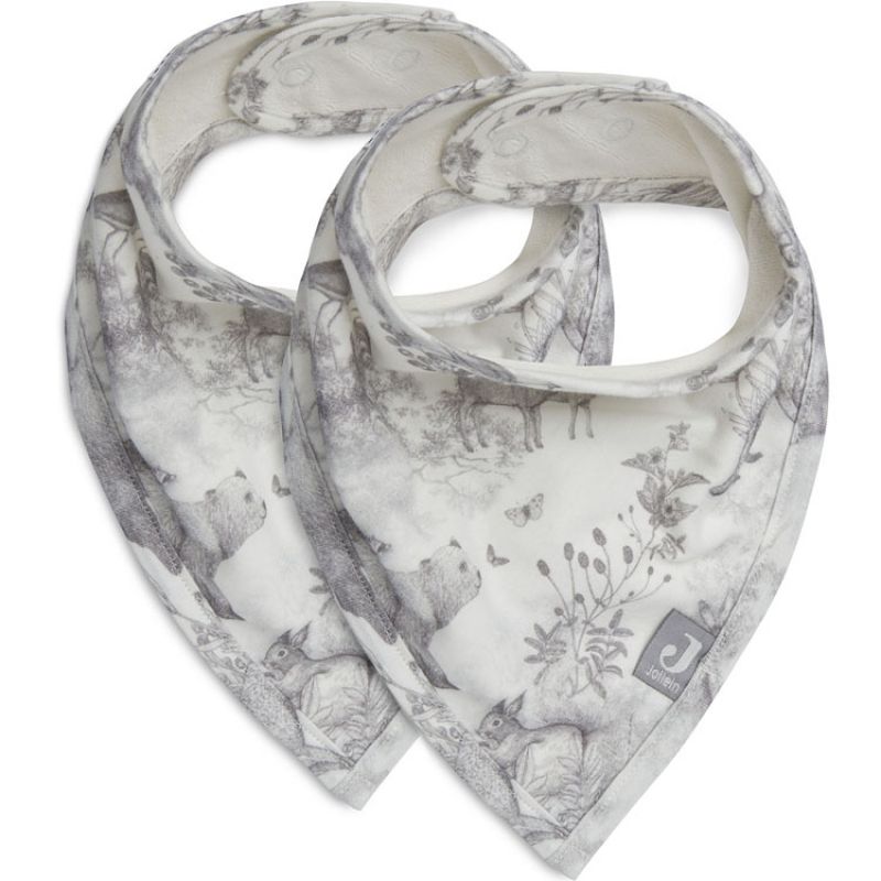 Lot de 2 bavoirs bandanas Pimpelmees Forest Animals Jollein