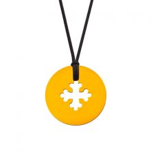 Collier cordon médaille Mini Croix Occitane 10 mm (or jaune 750°)  par Maison La Couronne
