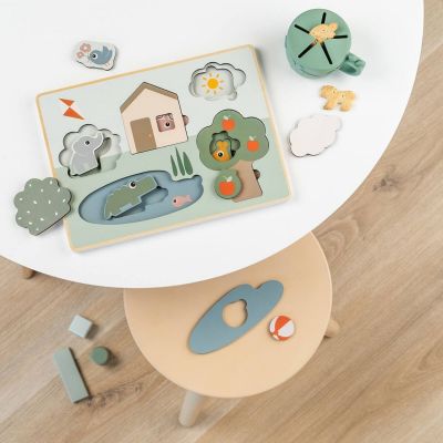 Puzzle encastrable Deer friends Multicolore