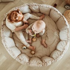 Tapis de jeu 3 en 1 Organic Coco Stripes Blue