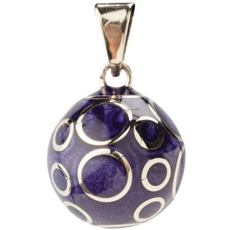 Bola violet spirales argentées Bola