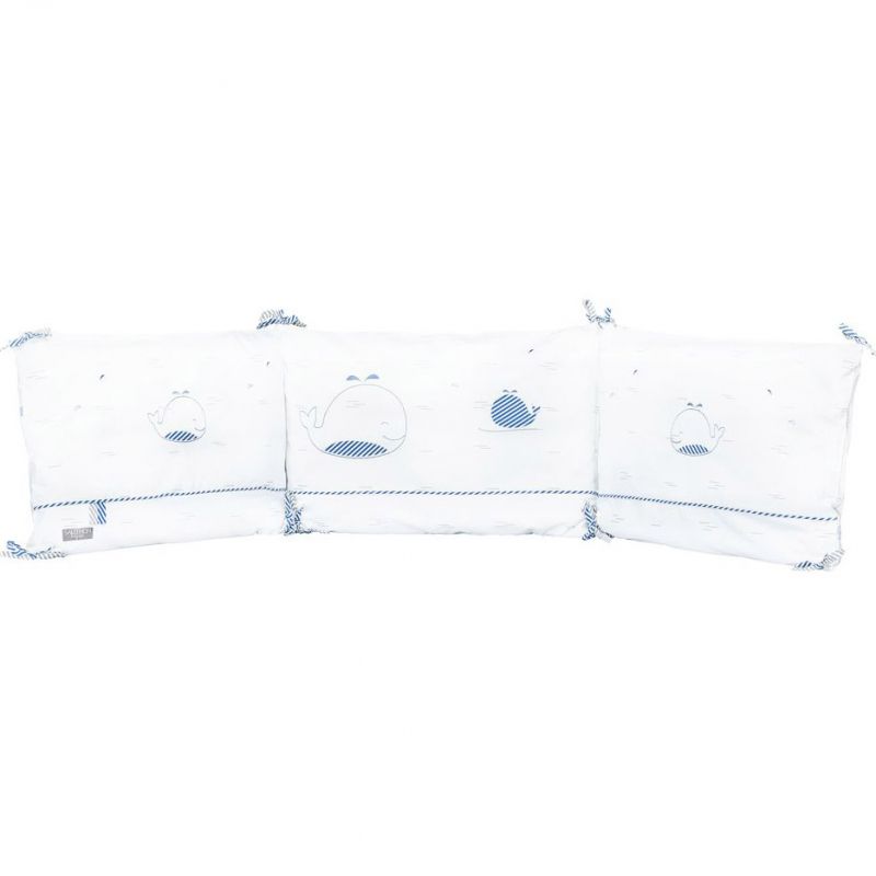 Tour de lit Blue baleine (pour lits 60 x 120 et 70 x 140 cm) Sauthon