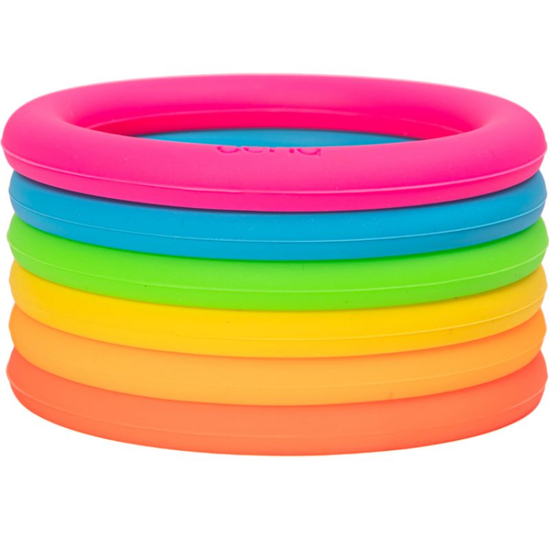 Lot de 6 anneaux en silicone Néon Dëna
