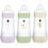 Lot de 3 biberons Easy Start anti-colique Lilas+Sable+Nature Tétine Débit 2 (260ml) MAM Produit 1
