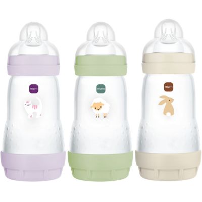 Lot de 3 biberons Easy Start anti-colique Lilas+Sable+Nature Tétine Débit 2 (260ml)
