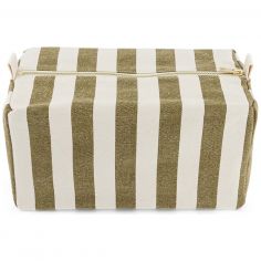Trousse de toilette Vic rayée Olive-Greige - Rose in April