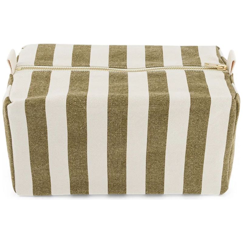Trousse de toilette Vic rayée Olive-Greige Rose in April Produit 1