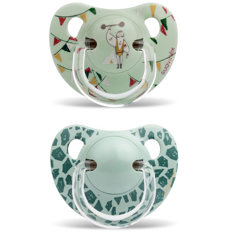 Lot de 2 sucettes physiologiques Circus homme fort (6-18 mois) Suavinex