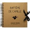 Album photo baptême personnalisable kraft et noir (20 x 20 cm) - Les Griottes
