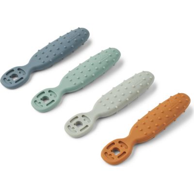 Lot de 4 cuillères d'apprentissage Caelia Whale Blue Multi Mix  par Liewood