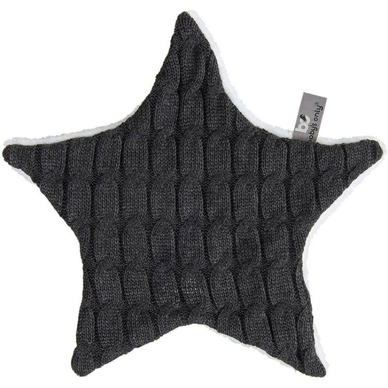 Doudou plat étoile Cable Uni gris anthracite (30 cm) Baby's Only