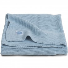 Couverture bébé en coton Basic knit bleu (100 x 150 cm)  par Jollein