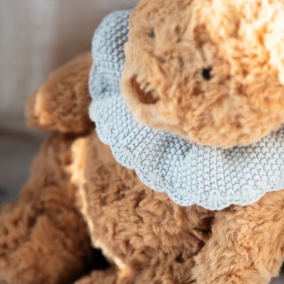 Ours en peluche tricot bleu (29 cm)