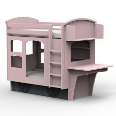 Lit superposé wagon coloris au choix (90 x 190 cm)