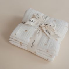 Lot de 3 langes en coton bio Crowns (60 x 60 cm)