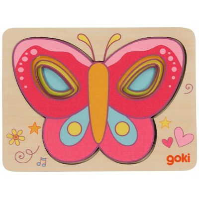 Puzzle en bois Papillons (5 pièces et 5 couches)