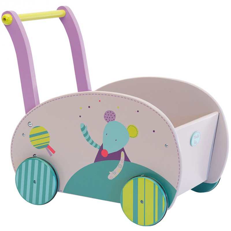 Chariot de marche en bois Les jolis pas beaux Moulin Roty