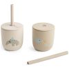 Lot de 2 gobelets à paille en silicone Celebration Sable Done by Deer Produit 1