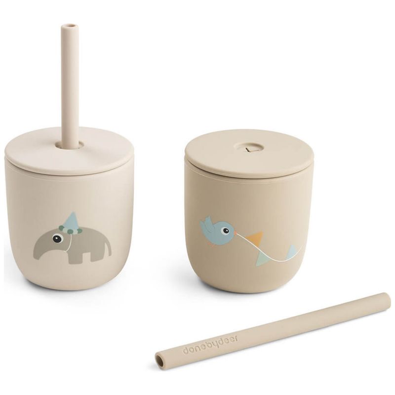 Gobelet à paille en silicone lot de 2 Celebration Sable Done by Deer Produit 1