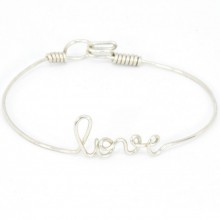 Bracelet Love en fil d'argent 925° (14 cm)  par Hava et ses secrets