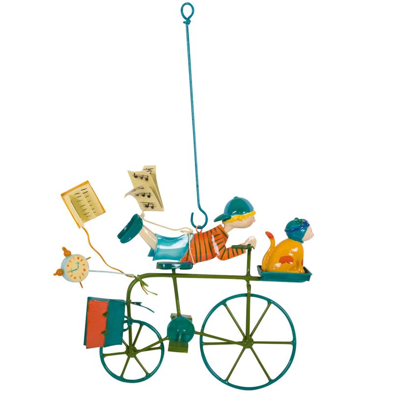 Mobile de décoration Triplette école buissonnière vert L'oiseau bateau