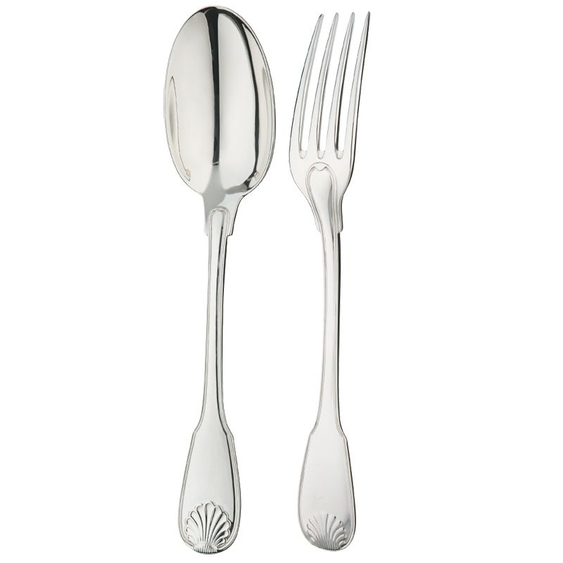 Coffret couverts 2 pièces Coquille (argent massif 925°) Ercuis