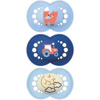 Lot de 3 sucettes Original Bleu en silicone (18 mois et +) MAM