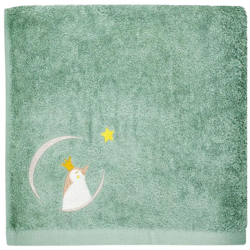 Serviette de bain vert d'eau pingouin personnalisable (50 x 100 cm) L'oiseau bateau