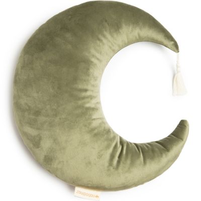 Coussin lune Pierrot Velvet Olive Green (40 cm) Nobodinoz