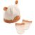 Variation Orange, écru du produit Ensemble bonnet et moufles de naissance Orsino nuage de la marque Sauthon