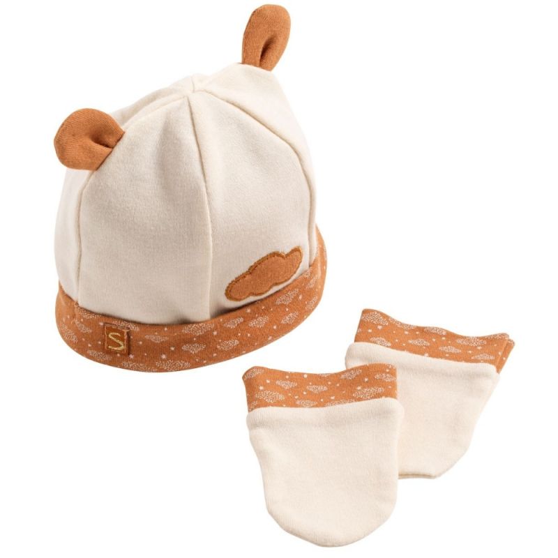 Ensemble bonnet et moufles Orsino nuage Sauthon Produit 1 grande taille