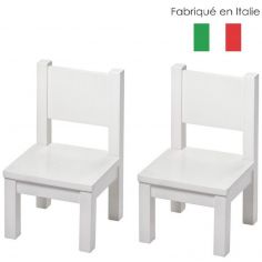 Lot de 2 chaises en bois blanches (1-4 ans) - Pioupiou et Merveilles