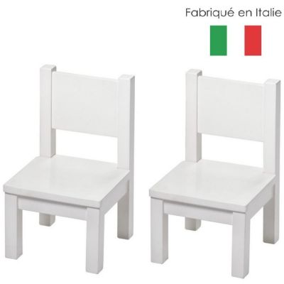 Lot de 2 chaises en bois blanches (1-4 ans)  par Pioupiou et Merveilles