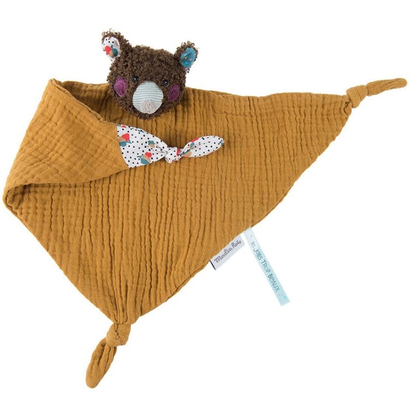Doudou attache sucette ours Les Jolis trop beaux (35 cm) Moulin Roty