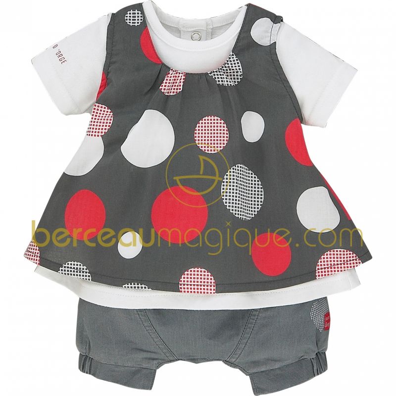 Ensemble top et short Pretty gris (1 mois au 12 mois) Sucre d'orge