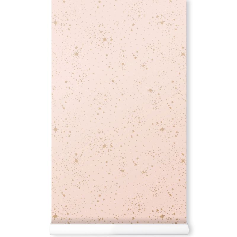 Papier peint rose Gold stella Nobodinoz