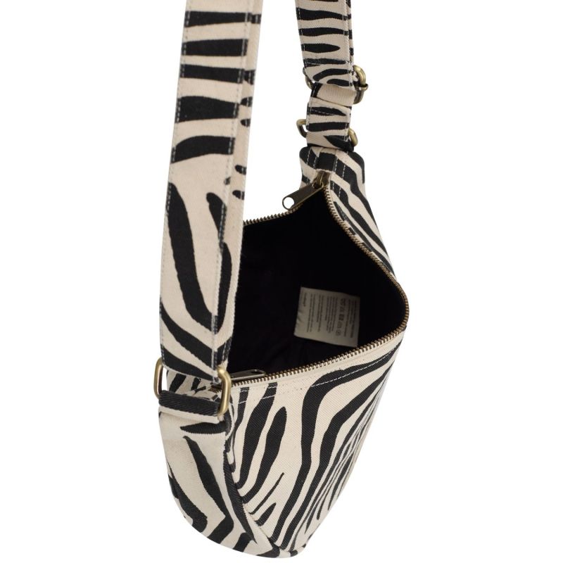 Sac banane Andrea Zèbre Ecru Hindbag Produit ouvert 4