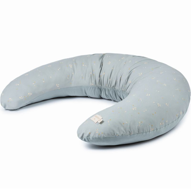 Coussin d'allaitement Luna Willow Soft Blue (38 x 170 cm) Nobodinoz